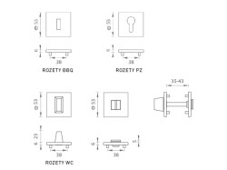 MP - ROZETA - HR SQ6 OC - Chrom lesklý - rozety PZ (6/6)