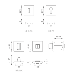 MP - ROZETA - HR SQ6 WS - Bílá matná - rozety WC (6/6)