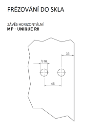 MP - UNIQUE R8 - Pant na sklo s destičkou horizontální - pár BS - Černá matná (3/6)