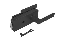 MP - UNIQUE R8 - ZÁMEK na sklo s klikou QUADRA - BBQ BS - Černá matná - kování na sklo BBQ otvor (4/6)