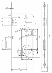 MP - Zadlabací zámek PZ 72/80 - D 2155 P Bílý pozink - PZ otvor pro vložku - 72 mm (4/4)