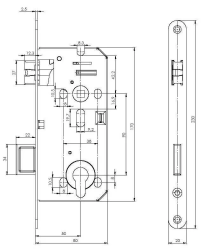 MP - Zadlabací zámek PZ 90/80 - C 4150 pozink L+ P Bílý pozink - PZ otvor pro vložku - 90 mm (4/4)