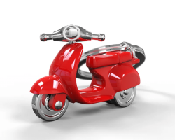 MTM - KLÍČENKA - Moped červený (4/12)
