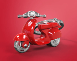 MTM - KLÍČENKA - Moped červený (11/12)