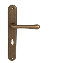 NI - ELEGANT OBMP - Staromosaz matný lak - PZ otvor pro vložku - klika/klika - 72 mm (3/8)