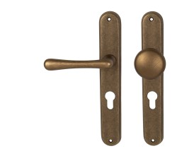 NI - ELEGANT OBMP - Staromosaz matný lak - PZ otvor pro vložku - klika/klika - 72 mm (5/8)