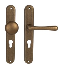 NI - ELEGANT OBMP - Staromosaz matný lak - PZ otvor pro vložku - klika/klika - 72 mm (6/8)