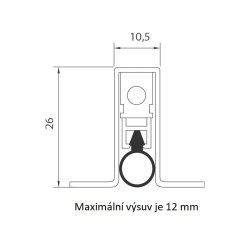 OS - ELLEN MATIC OMEGA Těsnicí lišta Stříbrná - délka 630 mm (4/4)