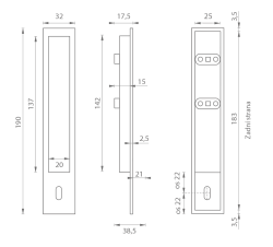 PR - Mušle BB 1099Z BS - Černá matná - BB otvor pro klíč (4/4)