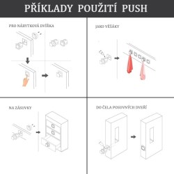 PR - Úchytka PUSH HR BS - Černá matná (8/8)