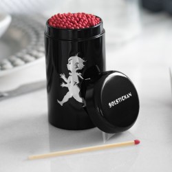 SN - DESIGNOVÉ ZÁPALKY V DÓZE Černá lesklá / stříbrný lesklý emblém (5/6)