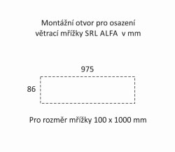 SRL - ALFA větrací mřížka šířka 100 x 1000 mm F8 - Černý elox - 100 mm - 1000 mm (8/8)