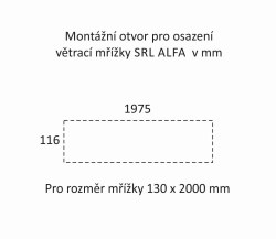 SRL - ALFA větrací mřížka šířka 130 x 2000 mm Bílá komaxit - 130 mm - 2000 mm (8/8)