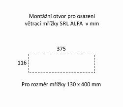 SRL - ALFA větrací mřížka šířka 130 x 400 mm F4 - Bronz elox (4/8)