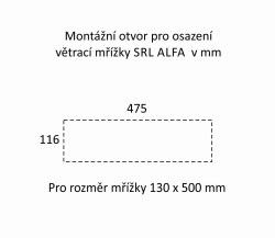 SRL - ALFA větrací mřížka šířka 130 x 500 mm F1 - Stříbrný elox (4/8)