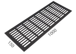 SRL - ALFA větrací mřížka šířka 150 x 1000 mm F8 - Černý elox - 150 mm - 1000 mm (5/8)