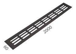 SRL - ALFA větrací mřížka šířka 60 x 2000 mm F8 - Černý elox - 60 mm - 2000 mm (5/8)