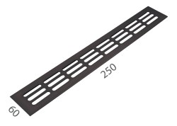 SRL - ALFA větrací mřížka šířka 60 x 250 mm F8 - Černý elox - 60 mm - 250 mm (5/8)