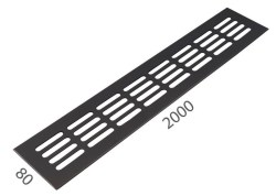 SRL - ALFA větrací mřížka šířka 80 x 2000 mm F8 - Černý elox - 80 mm - 2000 mm (5/8)