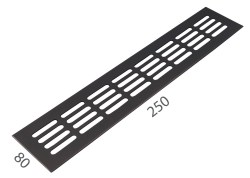 SRL - ALFA větrací mřížka šířka 80 x 250 mm F8 - Černý elox - 80 mm - 250 mm (5/8)