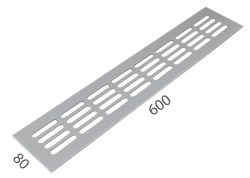 SRL - ALFA větrací mřížka šířka 80 x 600 mm F1 - Stříbrný elox - 80 mm - 600 mm (5/8)
