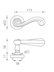 TI - CARLA - R 738 OBA - Antik bronz (46) - rozety BB - klika/klika (8/8)