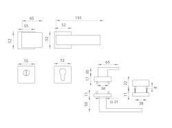 TI - CUBO / SQUARE - HR 3230/2275 BS - Černá matná (153) (2/3)