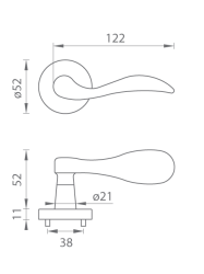 TI - LEA - R 1948 BS - Černá matná (153) - rozety PZ - koule/klika pravá (8/8)