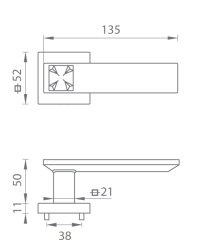 TI - LINHA 5 Vario - HR 3270Q OC - ​​Chrom lesklý (03) - rozety BB - klika/klika (4/4)