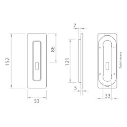 TI - Mušle na posuvné dveře - 4181 5S - BB T - Titan (141) - BB otvor pro klíč (4/4)