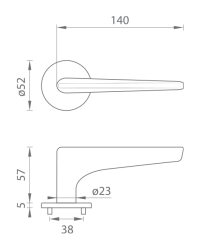 TI - OPTIMAL - R 4164 5S OC - ​​Chrom lesklý (03) - klika/klika - bez spodní rozety (6/6)