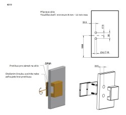 TI - Protikus pro zámek na sklo 4019 NP - Nikl perla (142) (3/8)