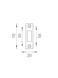 TI - Protiplech pro zámek na sklo 4020 OC - ​​Chrom lesklý (03) (4/4)
