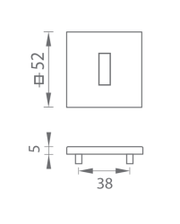 TI - ROZETA - HR 5SQ T3 BS - Černá matná (153) (2/4)