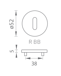 TI - ROZETA - R 5S OLM - Zlatá matná (208) - rozety BB (7/8)