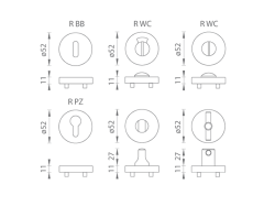 TI - ROZETA - R BN - Broušená nerez (16) - rozety BB (4/4)