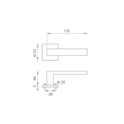 TI - SQUARE - HR 4275Q 5S OLM - Zlatá matná (208) - bez spodní rozety - klika/klika (6/6)