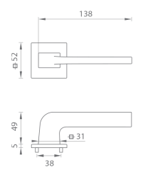 TI - SUPRA - HR 3097Q 5S NP - Nikl perla (142) - rozety BBQ - klika/klika (6/6)