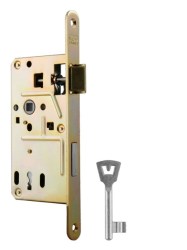 VR - Zámek na dveře 72 BB - 035/186 Žlutý pozink - BB otvor pro klíč - 72 mm (3/4)