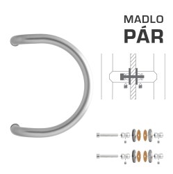 WA - MADLO M1 WA/A-S-SKLO pár Stříbrná (RAL 9006) - Ø 30 mm - 300 mm (3/4)