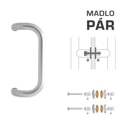 WA - MADLO M2 WA/A-S-SKLO pár BN - Broušená nerez - Ø 30 mm - 300 mm (3/4)