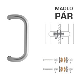 WA - MADLO M2 WA/A-S-SKLO pár Stříbrná (RAL 9006) - Ø 30 mm - 300 mm (3/4)